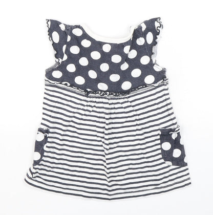 Funky Diva Girls Multicoloured Striped Cotton Basic T-Shirt Size 2-3 Years Round Neck