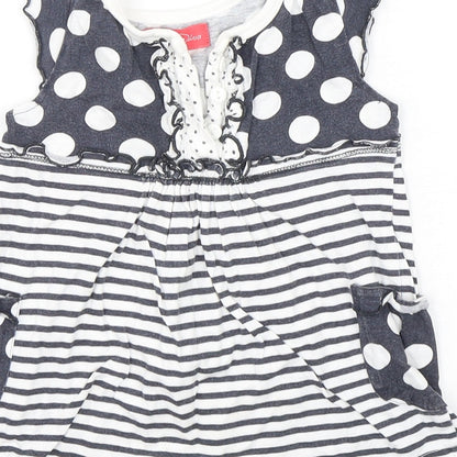 Funky Diva Girls Multicoloured Striped Cotton Basic T-Shirt Size 2-3 Years Round Neck