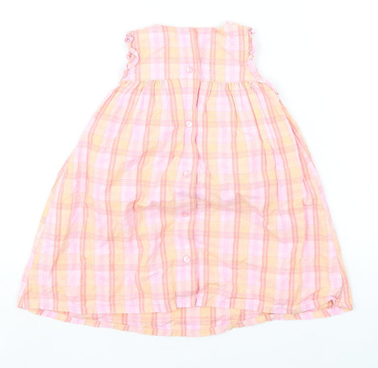 NEXT Girls Multicoloured Plaid Cotton A-Line  Size Newborn  Round Neck