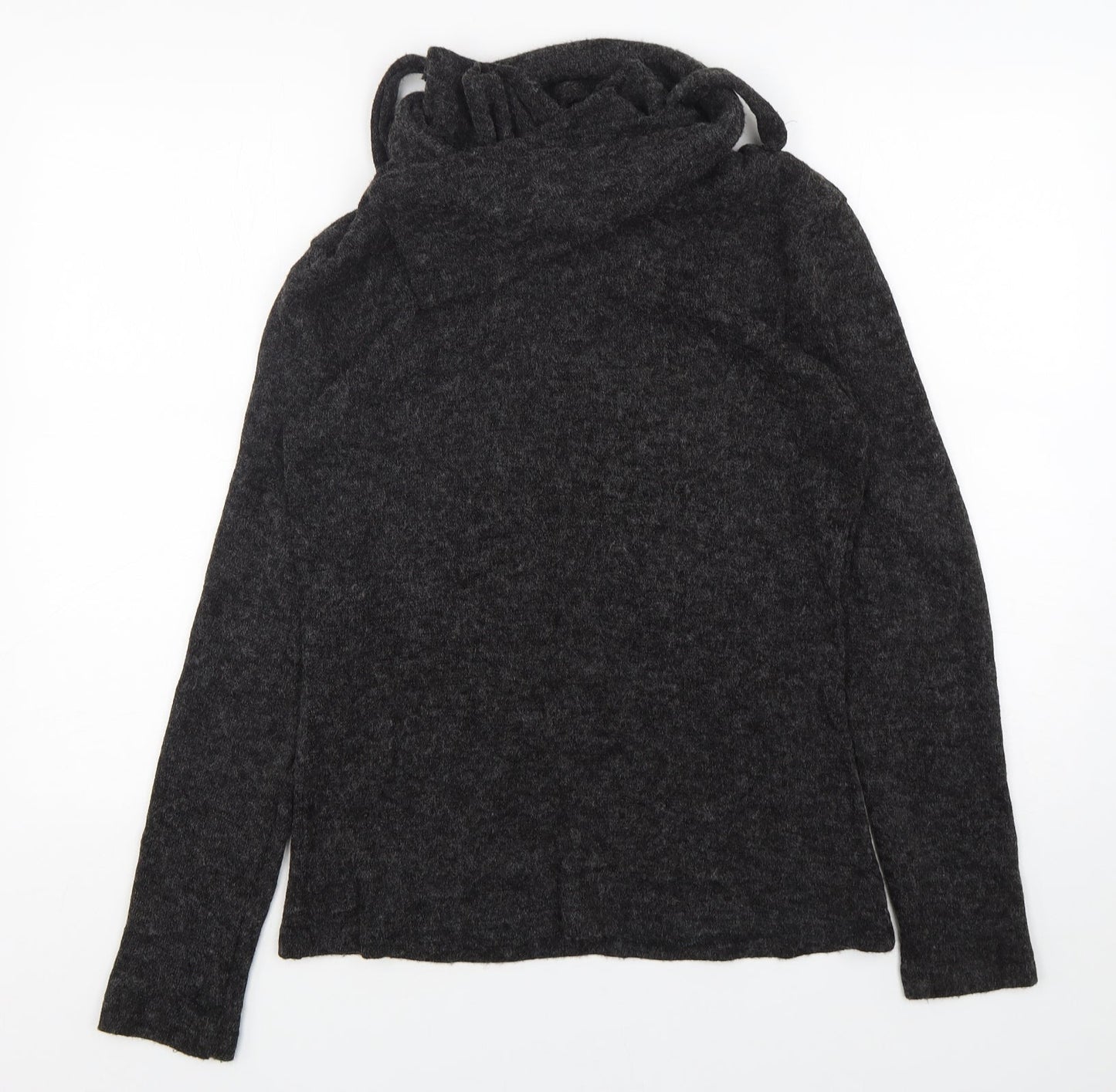 Cly-Homen Womens Grey Mock Neck  Polyester Pullover Jumper Size XL