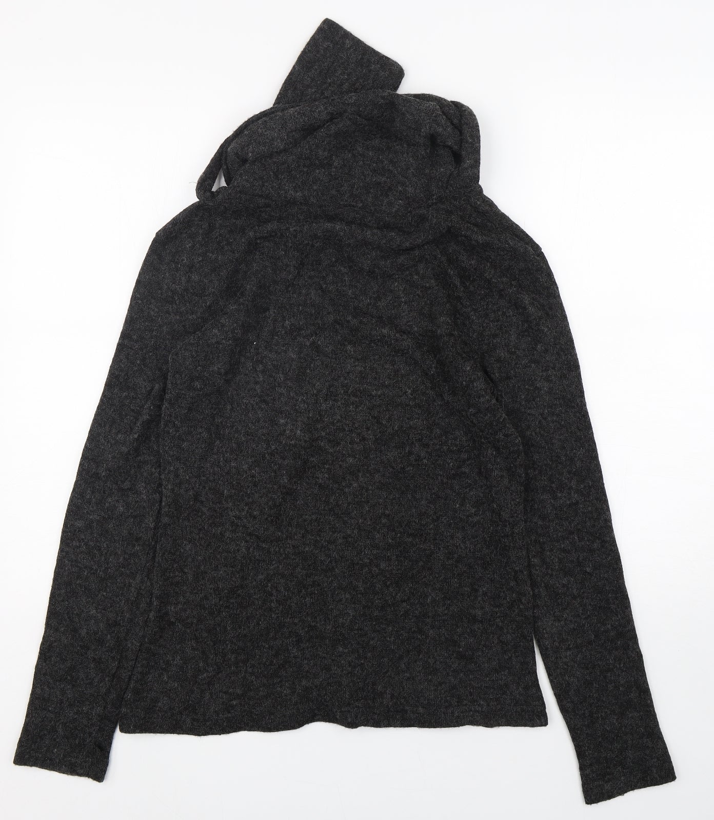 Cly-Homen Womens Grey Mock Neck  Polyester Pullover Jumper Size XL