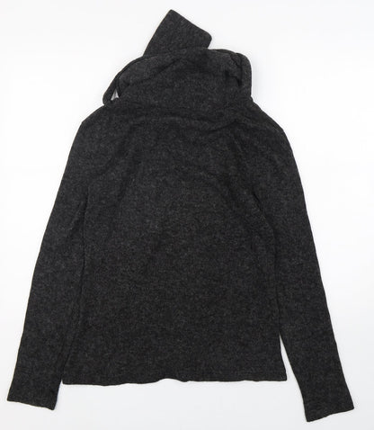 Cly-Homen Womens Grey Mock Neck  Polyester Pullover Jumper Size XL