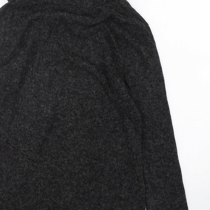 Cly-Homen Womens Grey Mock Neck  Polyester Pullover Jumper Size XL