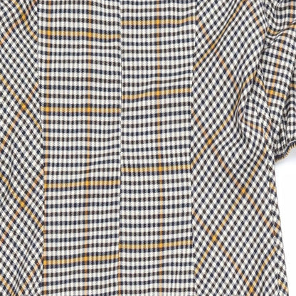 Lola Skye Womens Multicoloured Geometric Polyester A-Line  Size 12  Square Neck Zip
