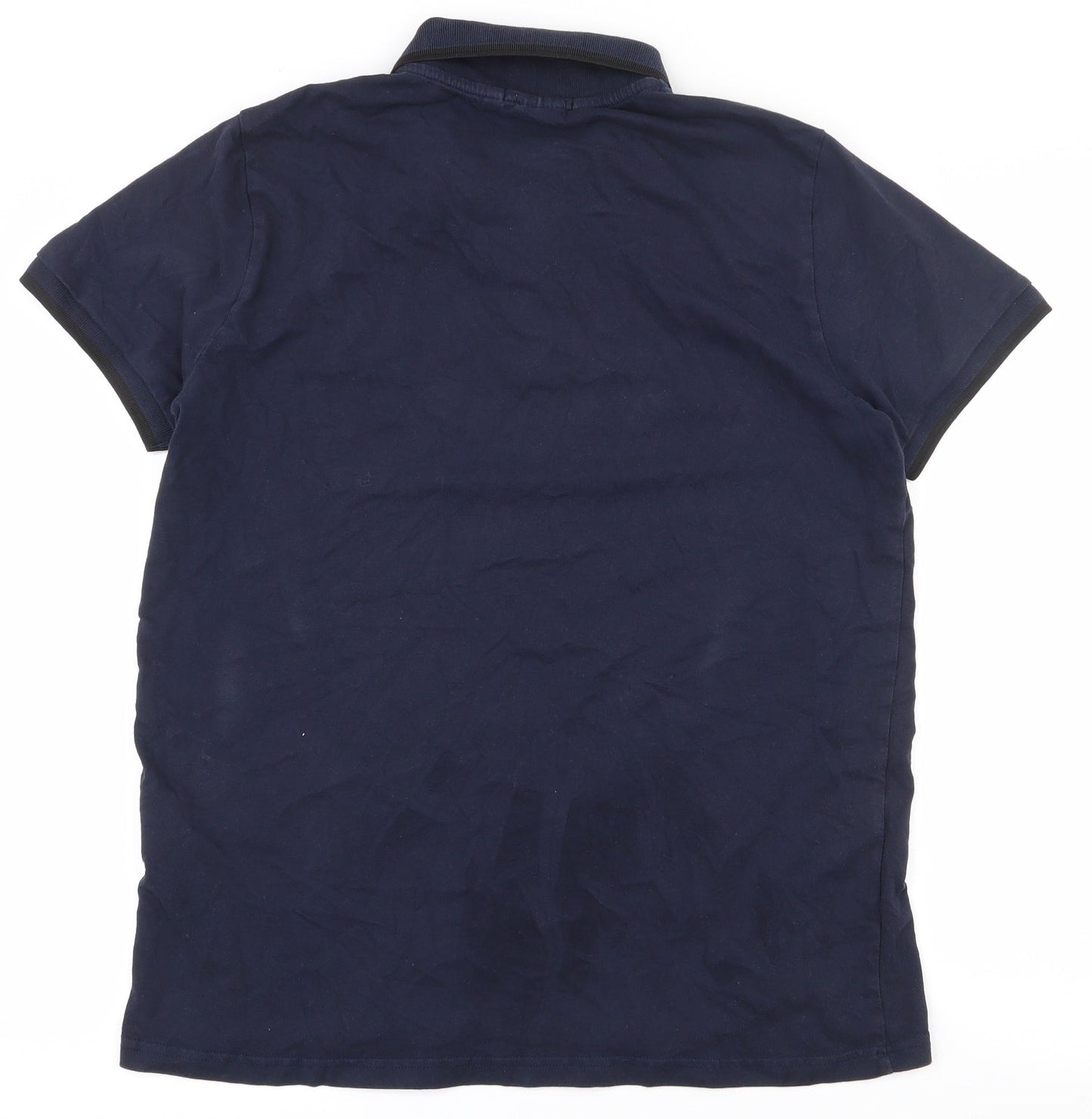 Redskins Mens Blue  Cotton  Polo Size XL Collared Button