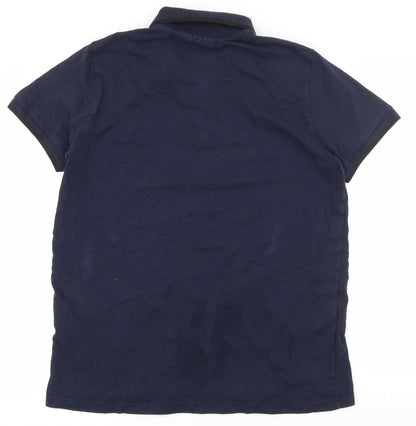 Redskins Mens Blue  Cotton  Polo Size XL Collared Button