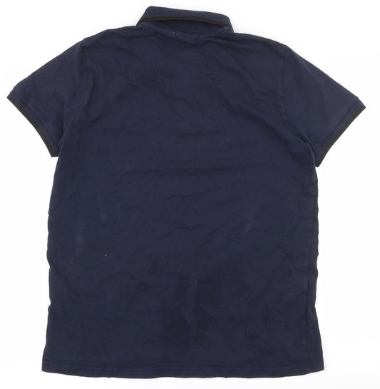 Redskins Mens Blue  Cotton  Polo Size XL Collared Button