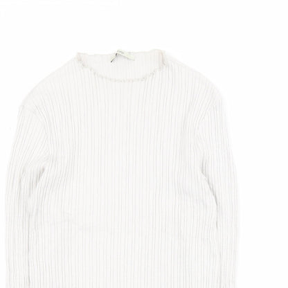 George Womens Grey Round Neck  Cotton Pullover Jumper Size 16   - Ribbed