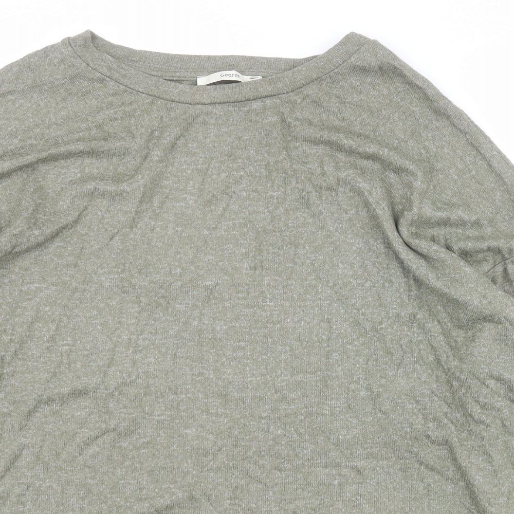 George Womens Green Round Neck  Viscose Pullover Jumper Size L