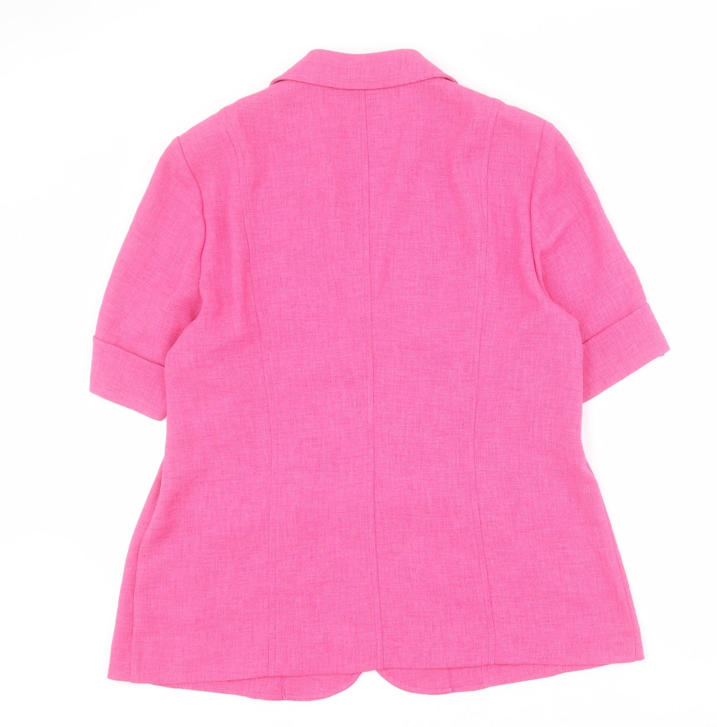 Eugen Klein Womens Pink  Polyester Basic Button-Up Size 16 Collared