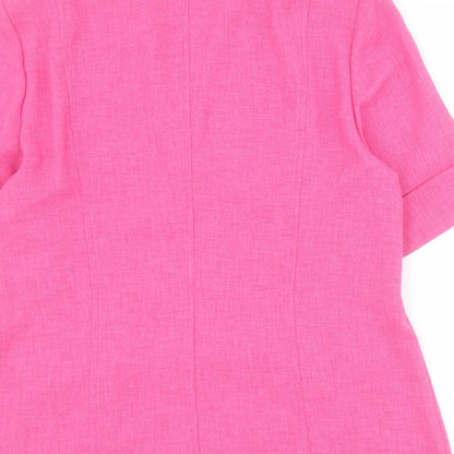 Eugen Klein Womens Pink  Polyester Basic Button-Up Size 16 Collared