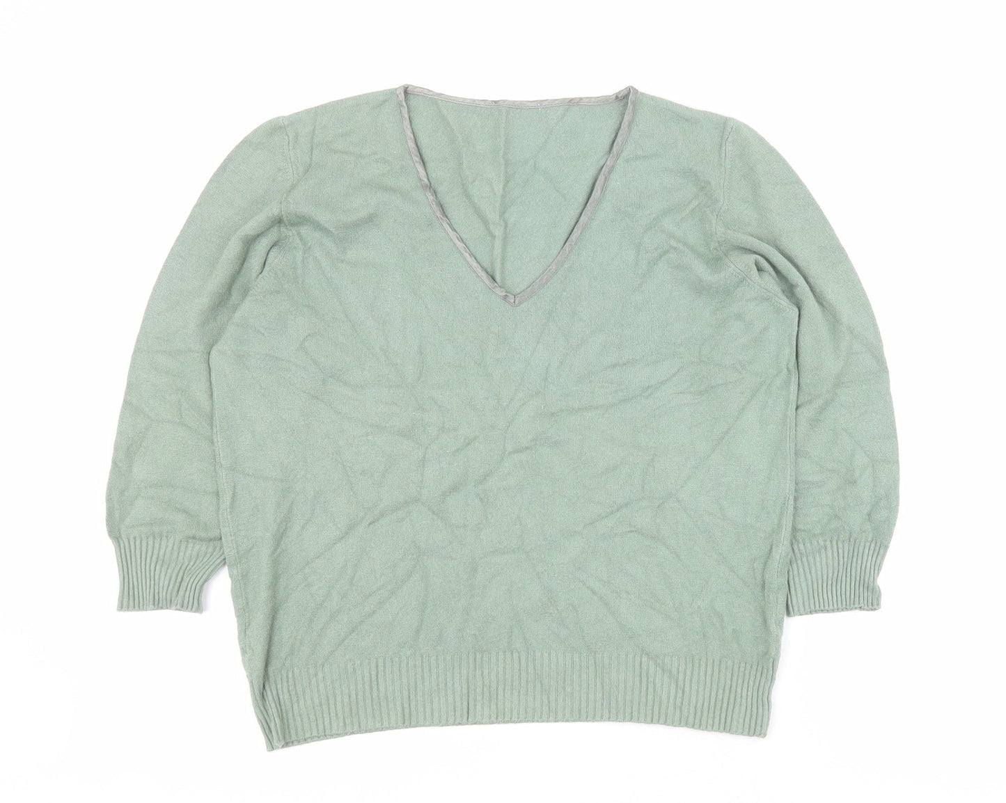 Womens UK Size 18 Marks and Spencer Green Pullover Jumper