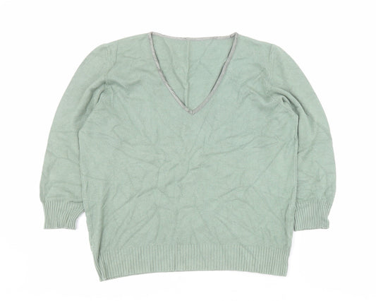 Womens UK Size 18 Marks and Spencer Green Pullover Jumper