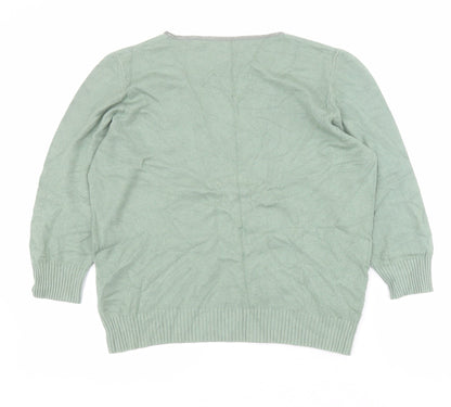 Womens UK Size 18 Marks and Spencer Green Pullover Jumper
