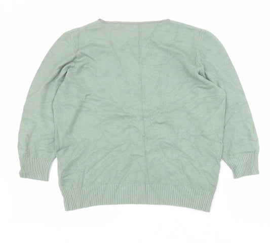 Womens UK Size 18 Marks and Spencer Green Pullover Jumper
