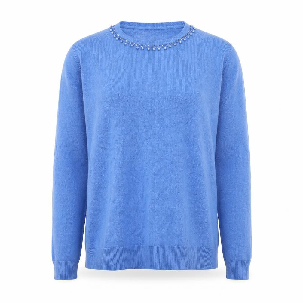 Paramour Womens Blue Round Neck  Acrylic Pullover Jumper Size L
