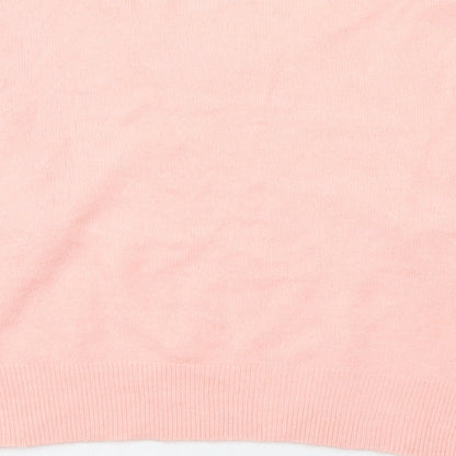 2Xtrenz Womens Pink V-Neck  Acrylic Pullover Jumper Size XL