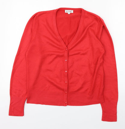 Womens UK Size M Fay Louise Red Cardigan Jumper