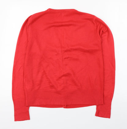 Womens UK Size M Fay Louise Red Cardigan Jumper