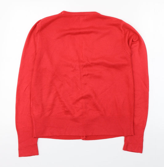 Womens UK Size M Fay Louise Red Cardigan Jumper
