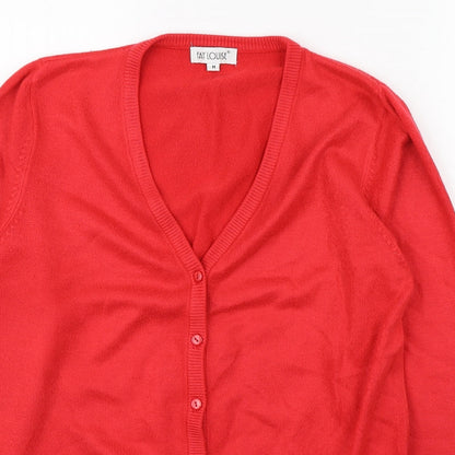 Womens UK Size M Fay Louise Red Cardigan Jumper