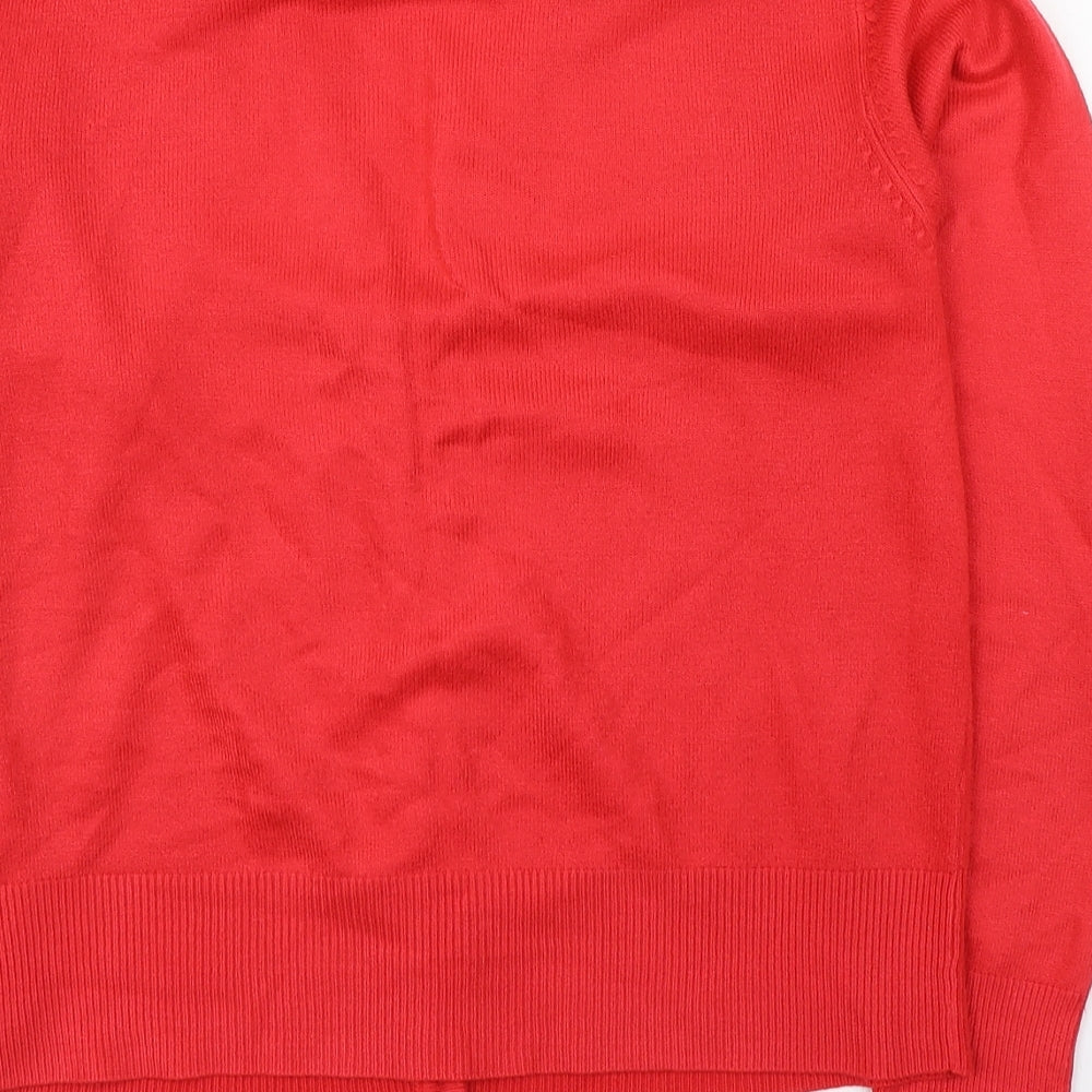 Womens UK Size M Fay Louise Red Cardigan Jumper