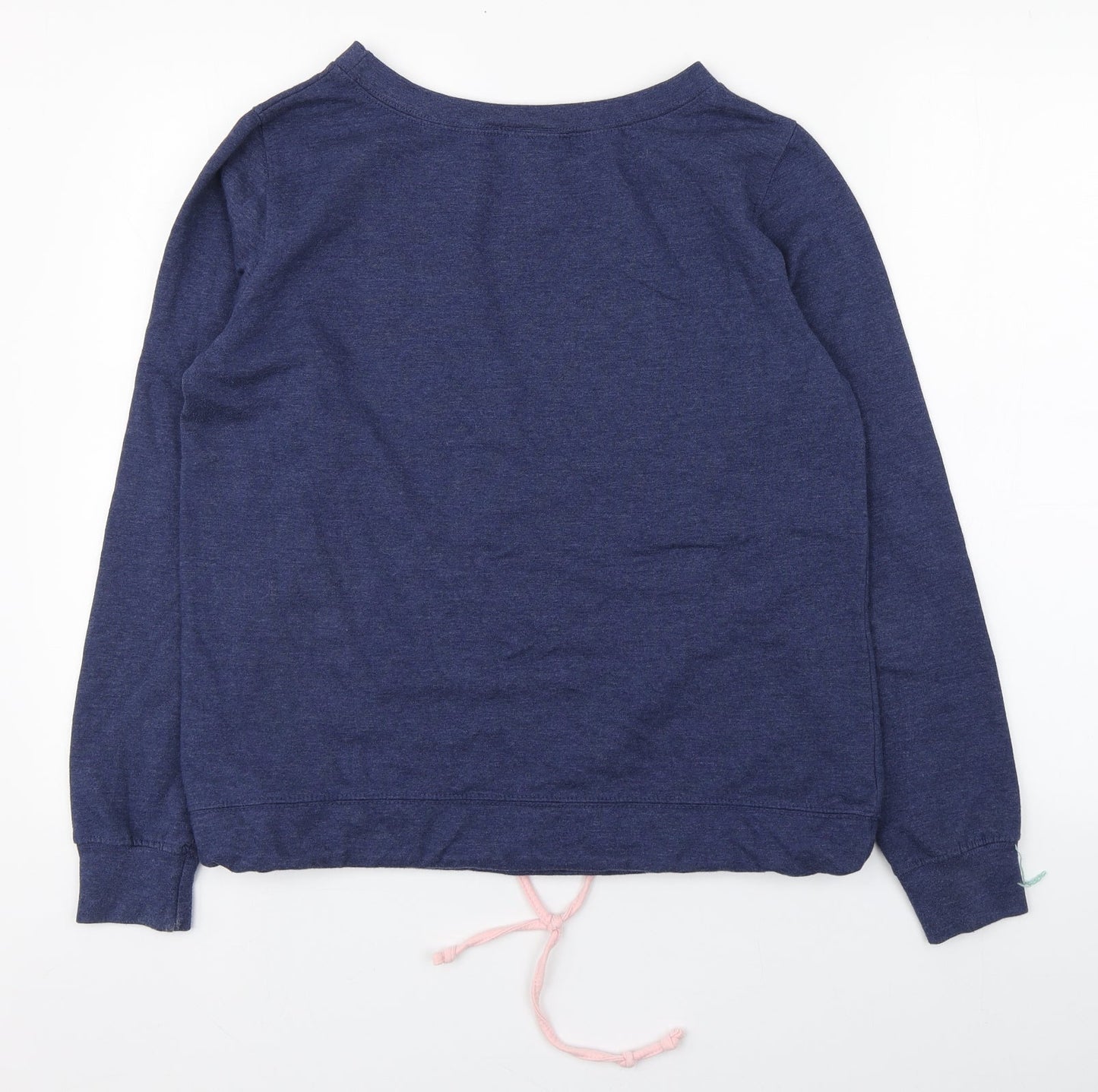 John Baner Womens Blue Round Neck  Cotton Pullover Jumper Size 10