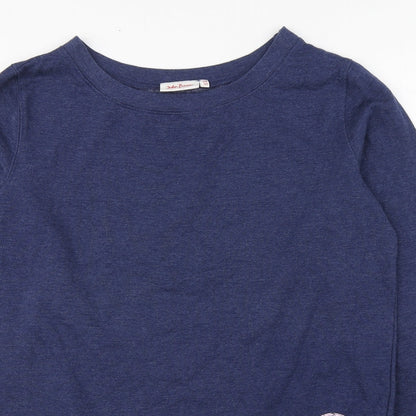 John Baner Womens Blue Round Neck  Cotton Pullover Jumper Size 10