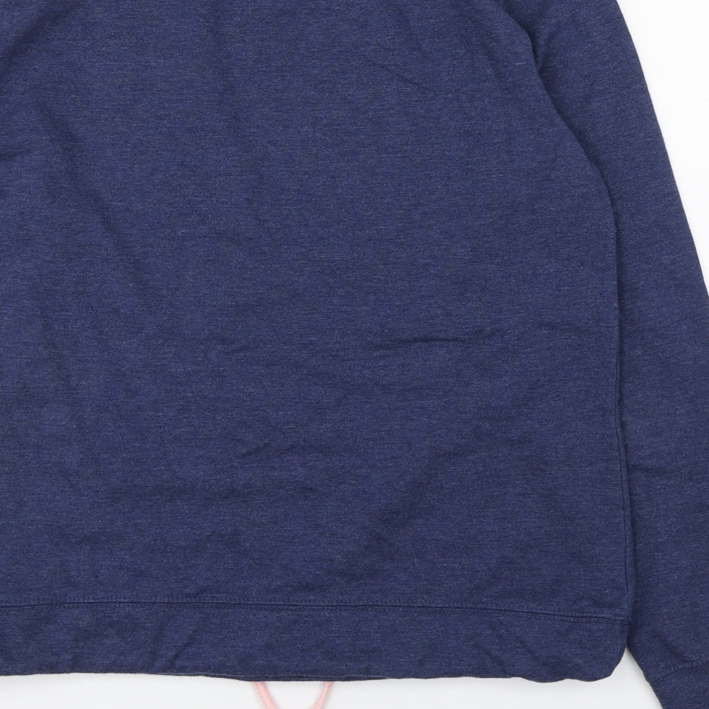 John Baner Womens Blue Round Neck  Cotton Pullover Jumper Size 10