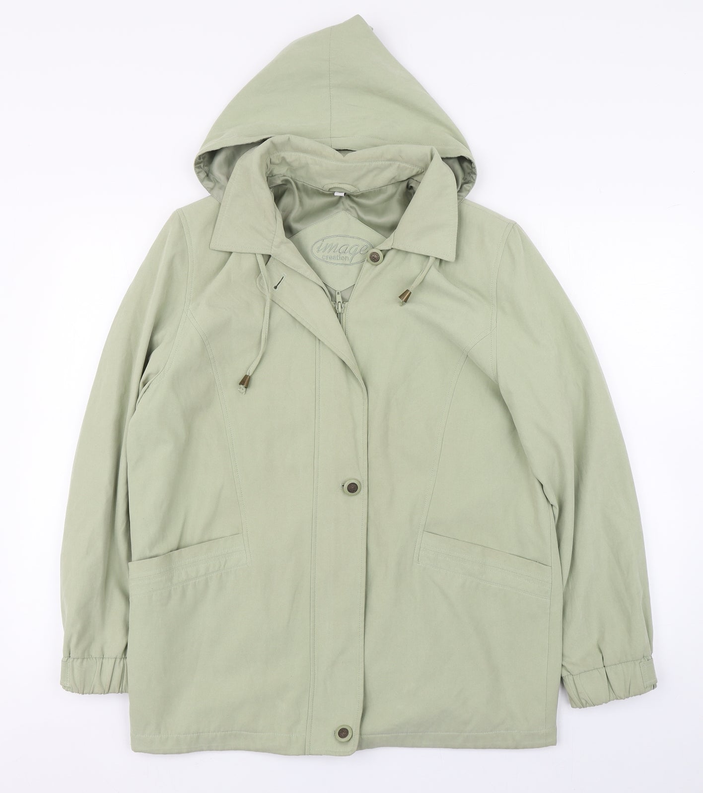 Image Creation Womens Green   Trench Coat Coat Size 12  Zip