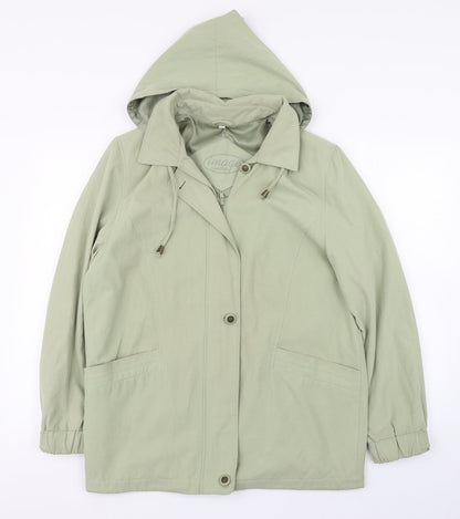 Image Creation Womens Green   Trench Coat Coat Size 12  Zip