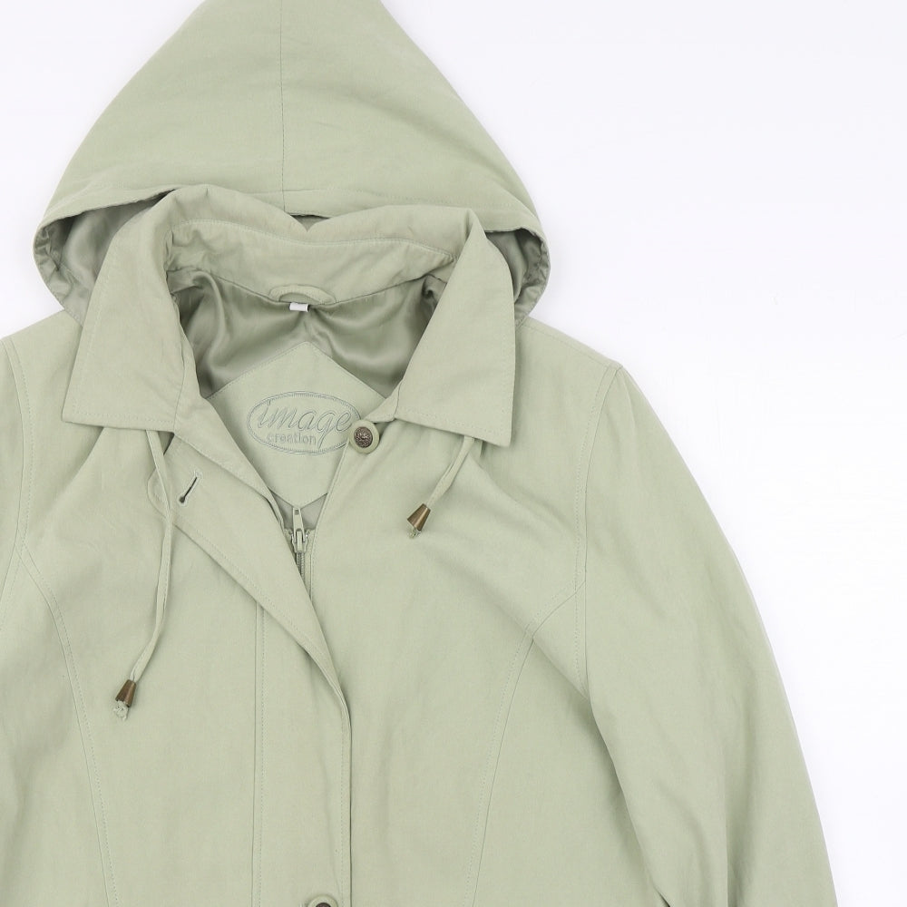 Image Creation Womens Green   Trench Coat Coat Size 12  Zip