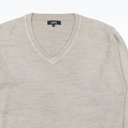 Matalan Mens Beige V-Neck  Acrylic Pullover Jumper Size L
