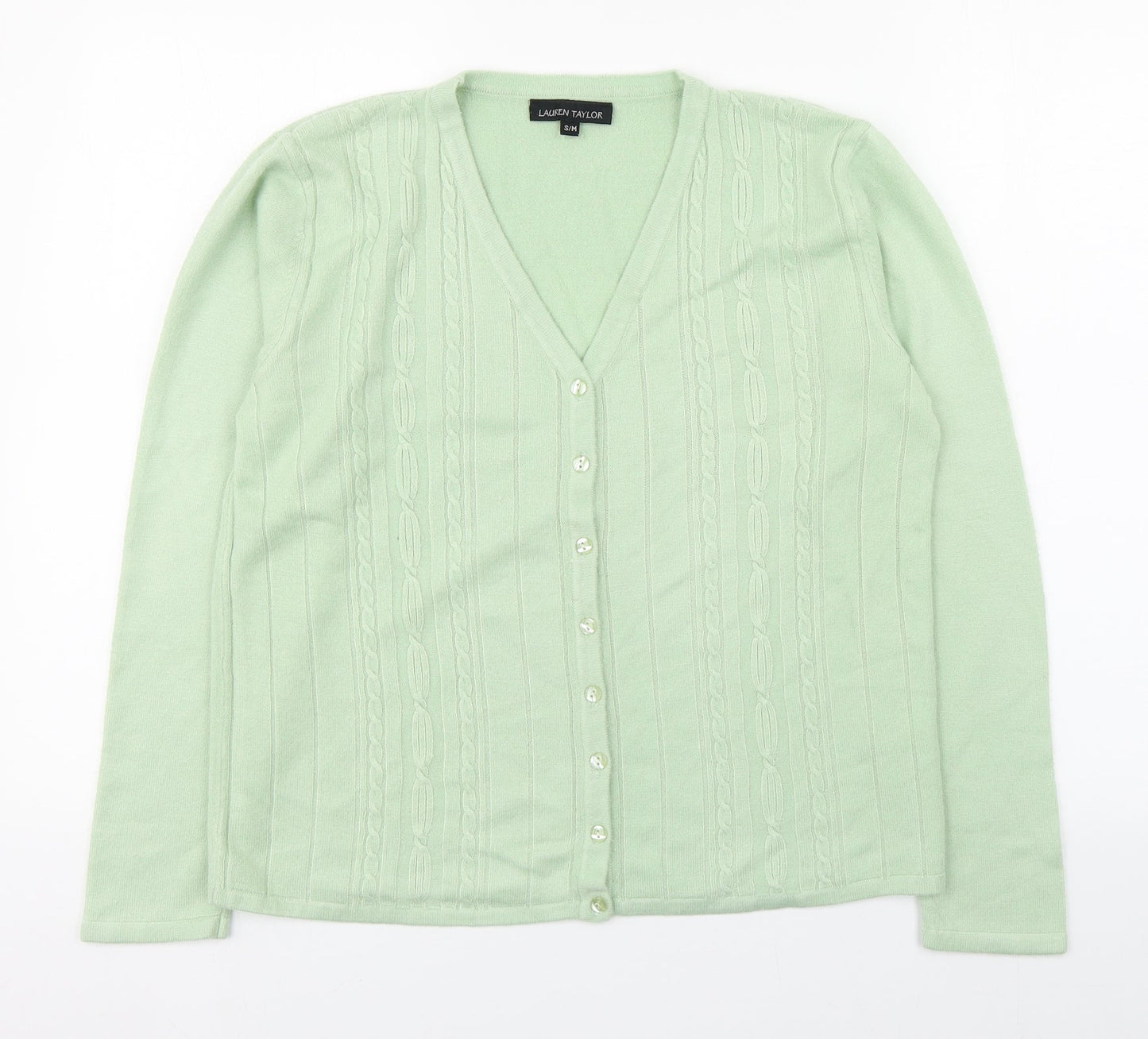 Womens UK Size S Lauren Taylor Green Cardigan Jumper
