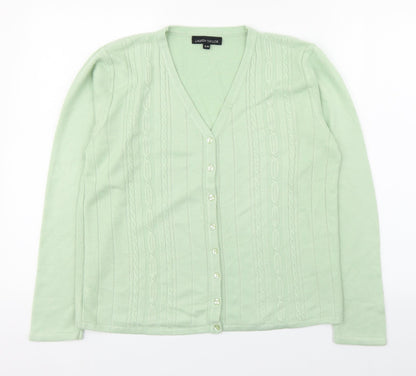 Womens UK Size S Lauren Taylor Green Cardigan Jumper