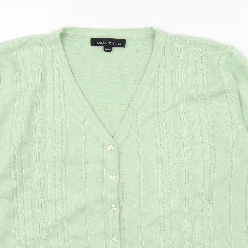 Womens UK Size S Lauren Taylor Green Cardigan Jumper