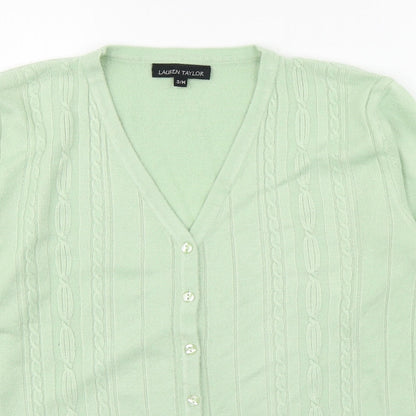 Womens UK Size S Lauren Taylor Green Cardigan Jumper