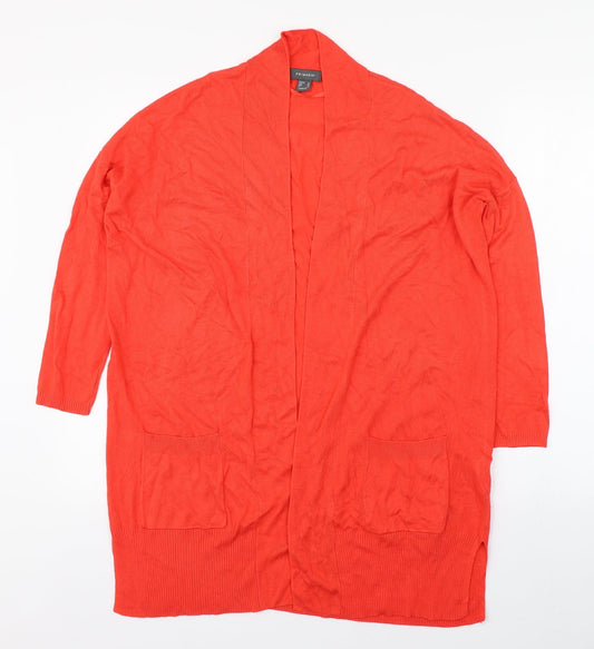 Primark Womens Red V-Neck  Viscose Cardigan Jumper Size 12