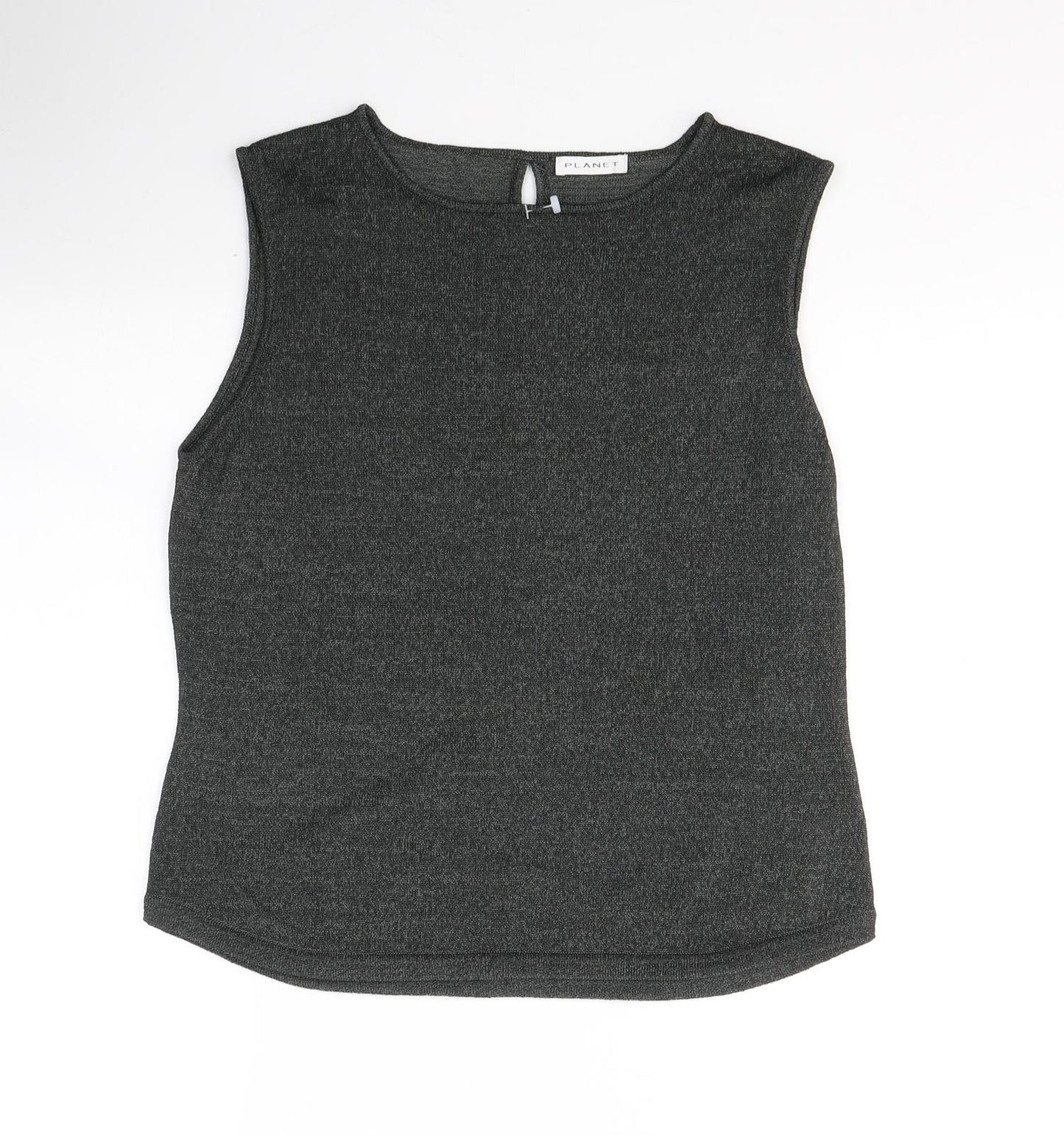 Womens UK Size M Planet Black Basic Tank