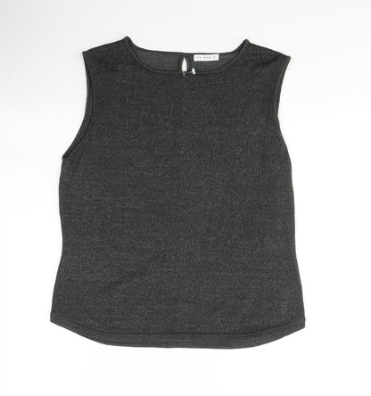 Womens UK Size M Planet Black Basic Tank