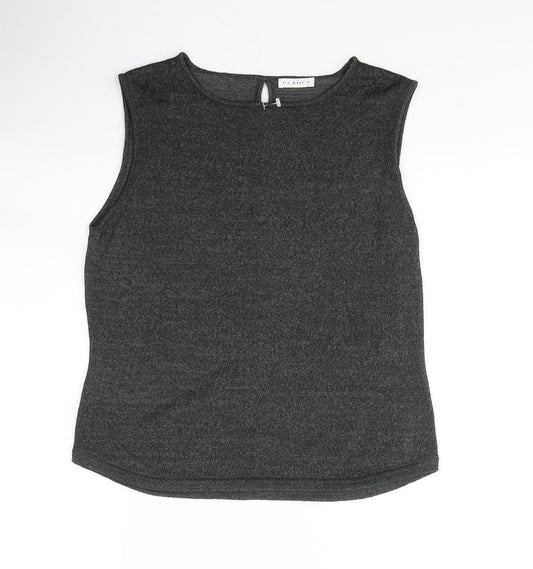 Womens UK Size M Planet Black Basic Tank