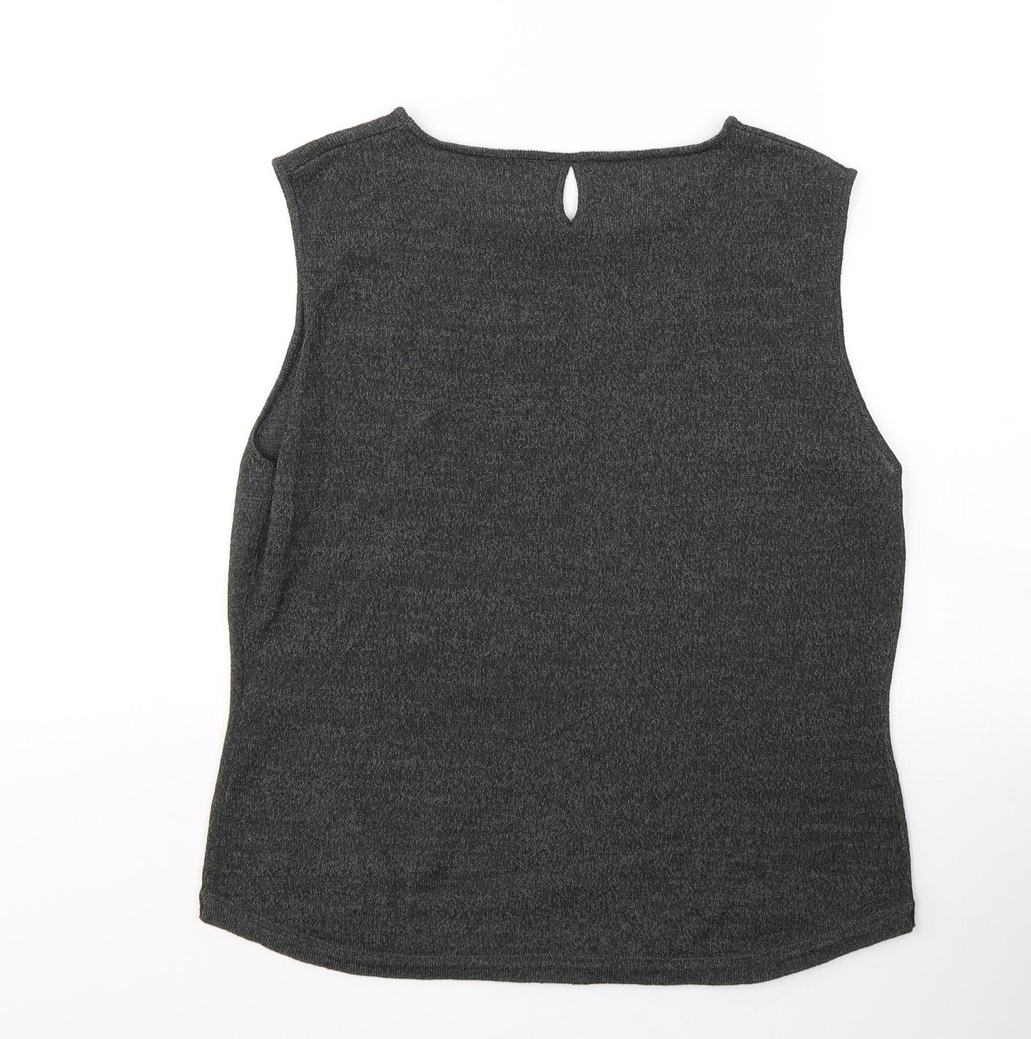 Womens UK Size M Planet Black Basic Tank