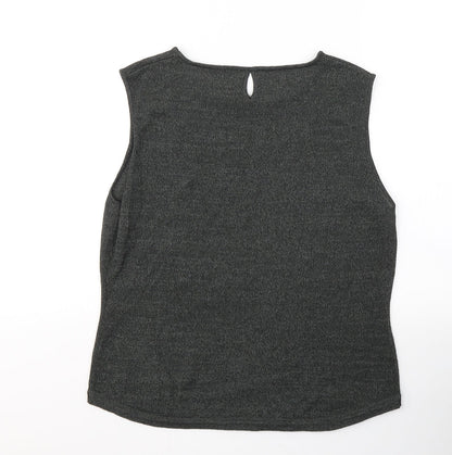 Womens UK Size M Planet Black Basic Tank