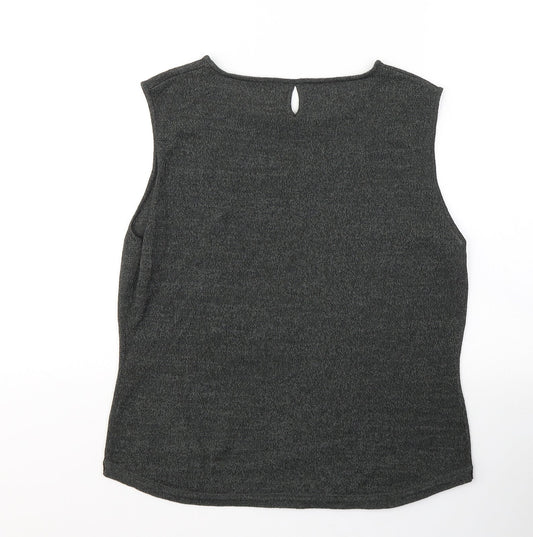 Womens UK Size M Planet Black Basic Tank