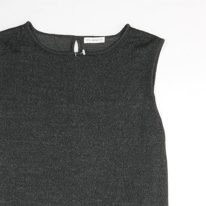 Womens UK Size M Planet Black Basic Tank