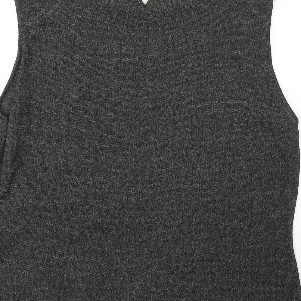 Womens UK Size M Planet Black Basic Tank