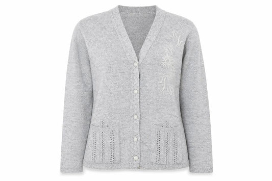 Womens UK Size S Florida Grey Cardigan Jumper