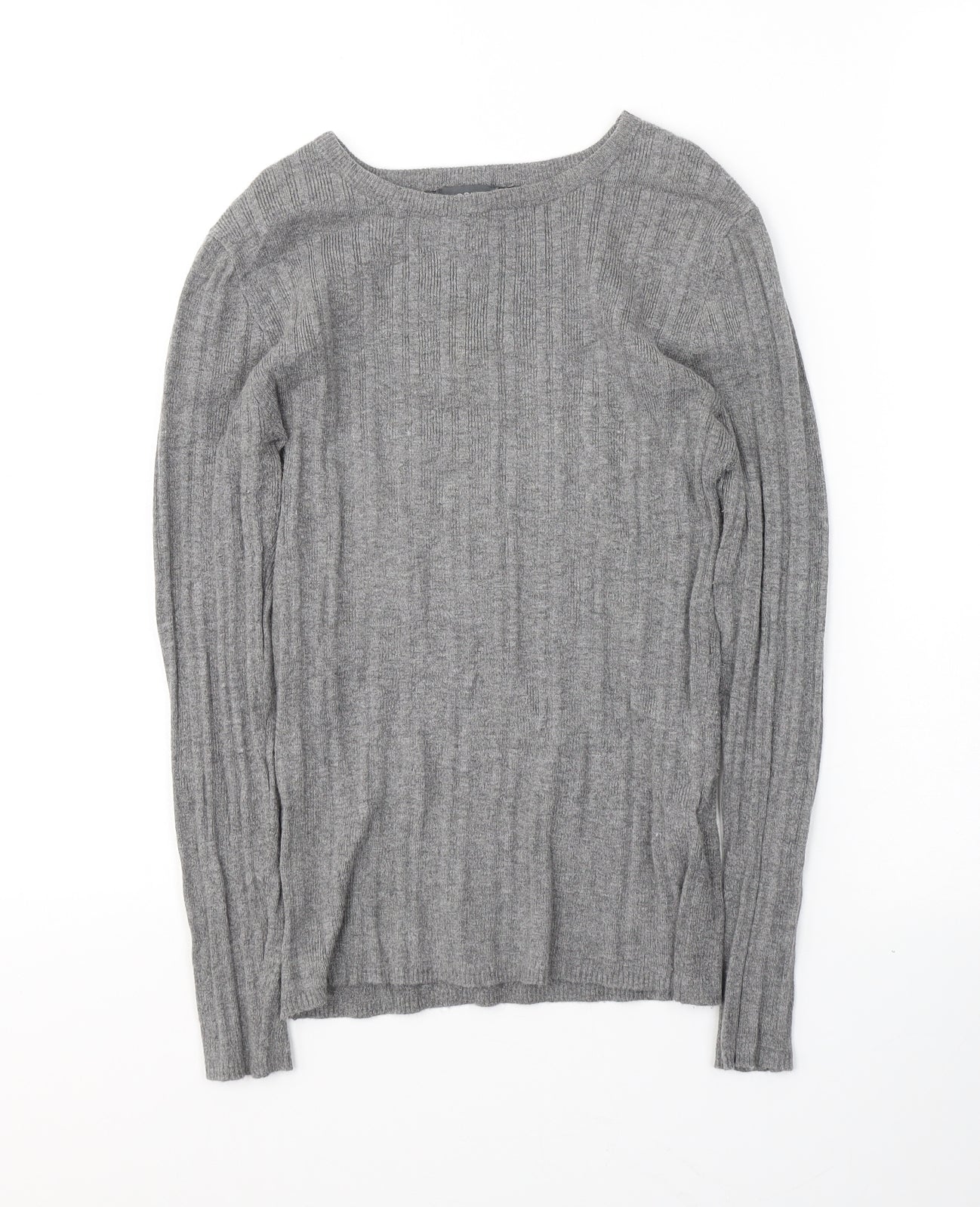 Primark Womens Grey Round Neck  Polyester Pullover Jumper Size 12
