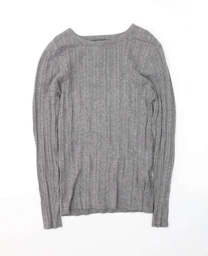 Primark Womens Grey Round Neck  Polyester Pullover Jumper Size 12