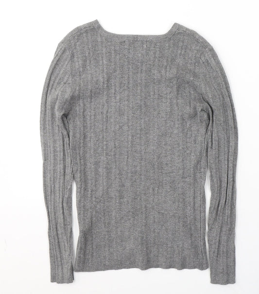 Primark Womens Grey Round Neck  Polyester Pullover Jumper Size 12